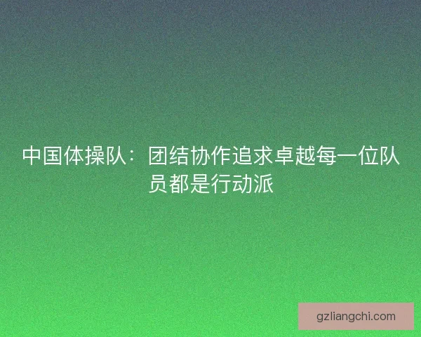 中国体操队：团结协作追求卓越每一位队员都是行动派